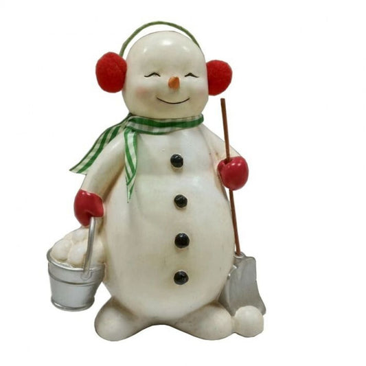 Regency International Paperpulp Snowman With Snowball And Shovel