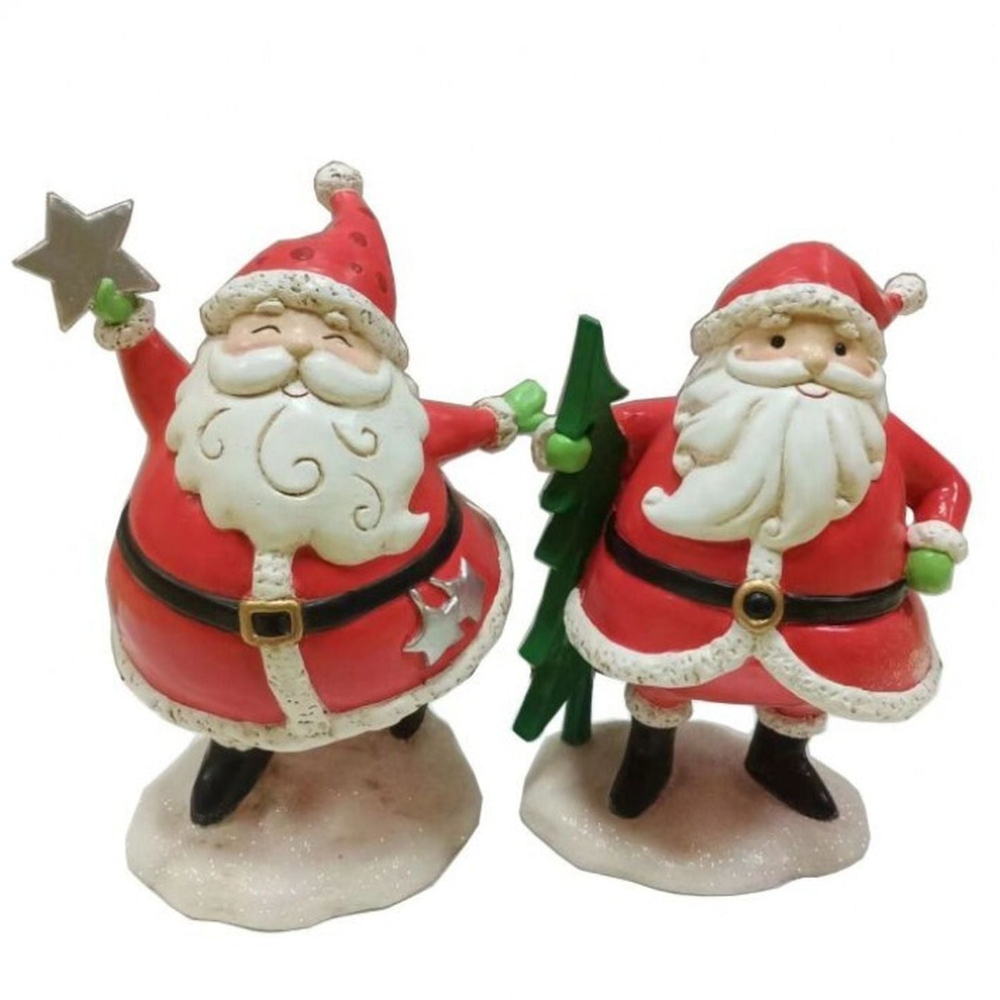 Regency International 7.5" Resin Santa W/Star/Tree, Set Of 2, Assortment