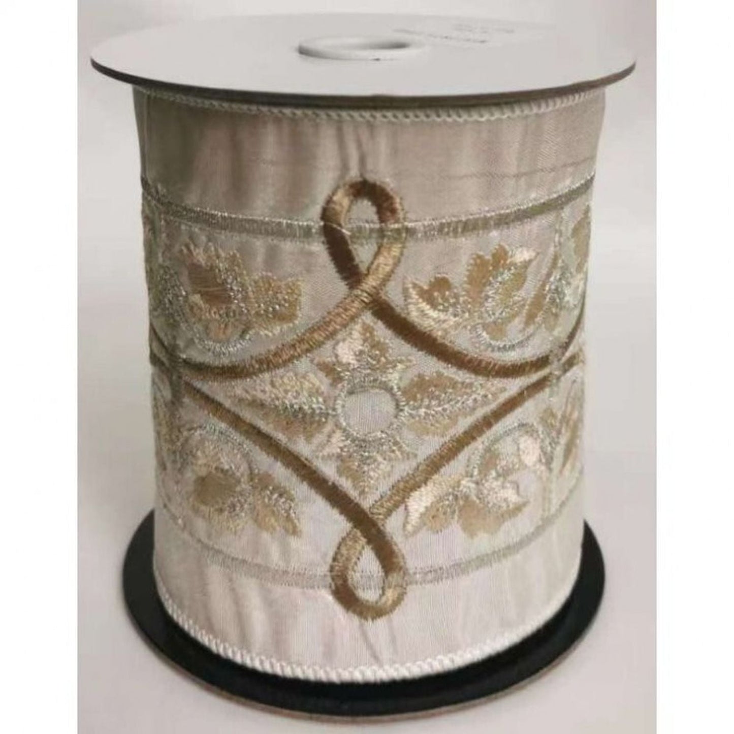 Regency International 4"X5Y Embroidered Cursive Scroll Ribbon