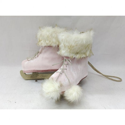 Regency International 9" Velvet W/Fur Trim Skates Ornament