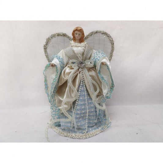 Regency International 16" Fabric W/Pearls Coastal Angel Tree Topper