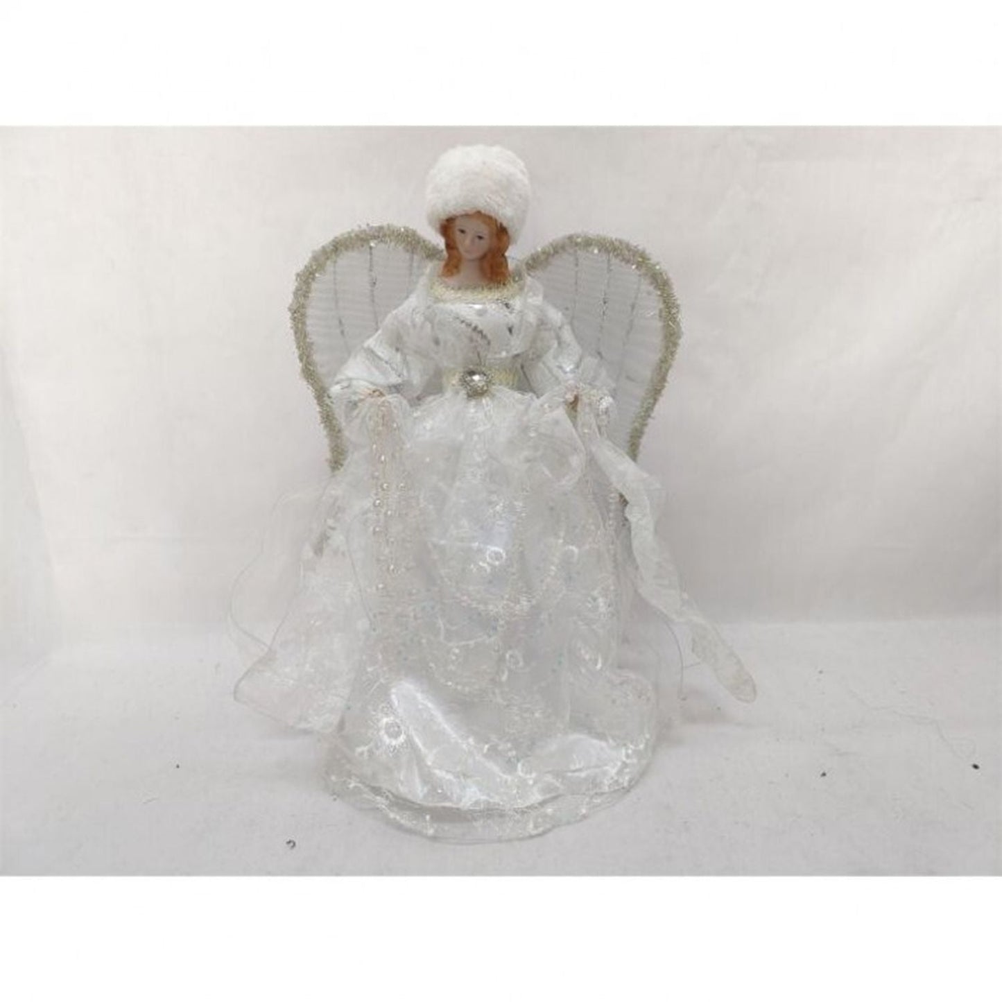 Regency International 16" Angel W/Fur Hat Tree Topper