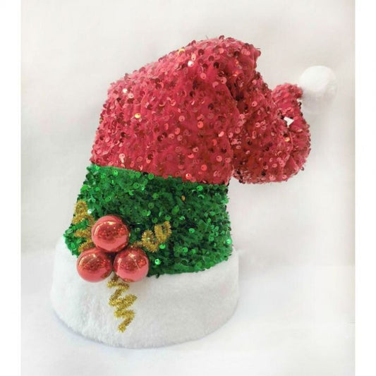 Regency International 10"Glitter Sequin Santa Hat Tree Topper