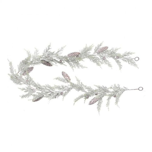 Regency International 72" Snowy Cedar W/Cone Garland