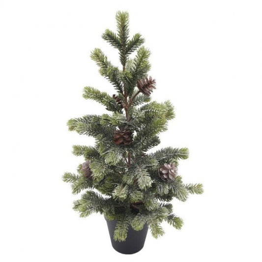 Regency International Potted Snowy Ridge Sruce Tree With Cone