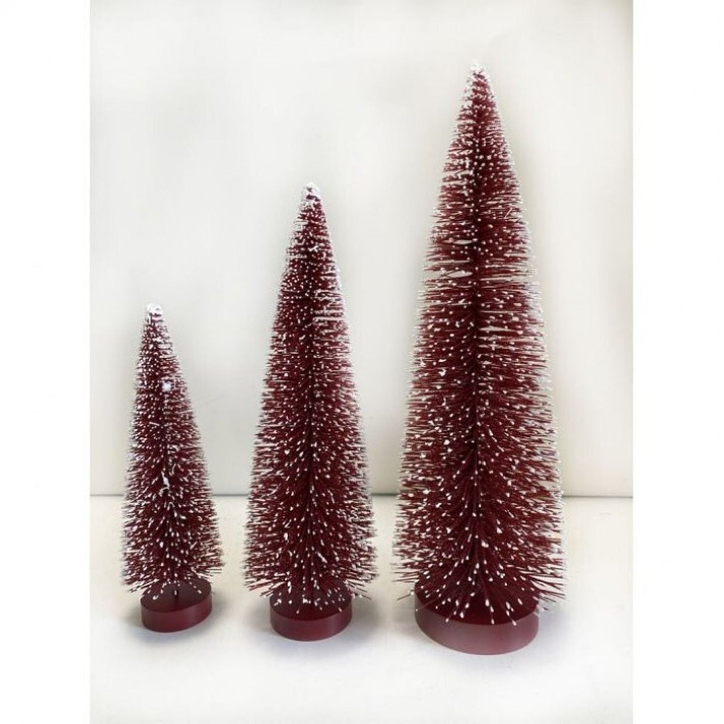 Regency International 9/12/15" Snow Tipped Bristle Tree, Set Of 3