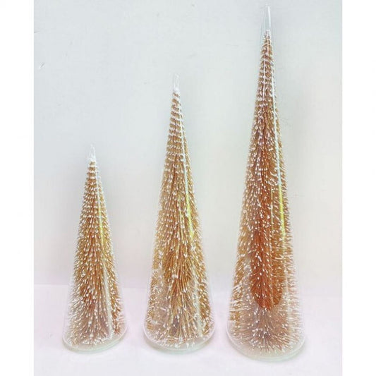 Regency International 7/11/13" Bristle In Glass Tree, Set Of 3