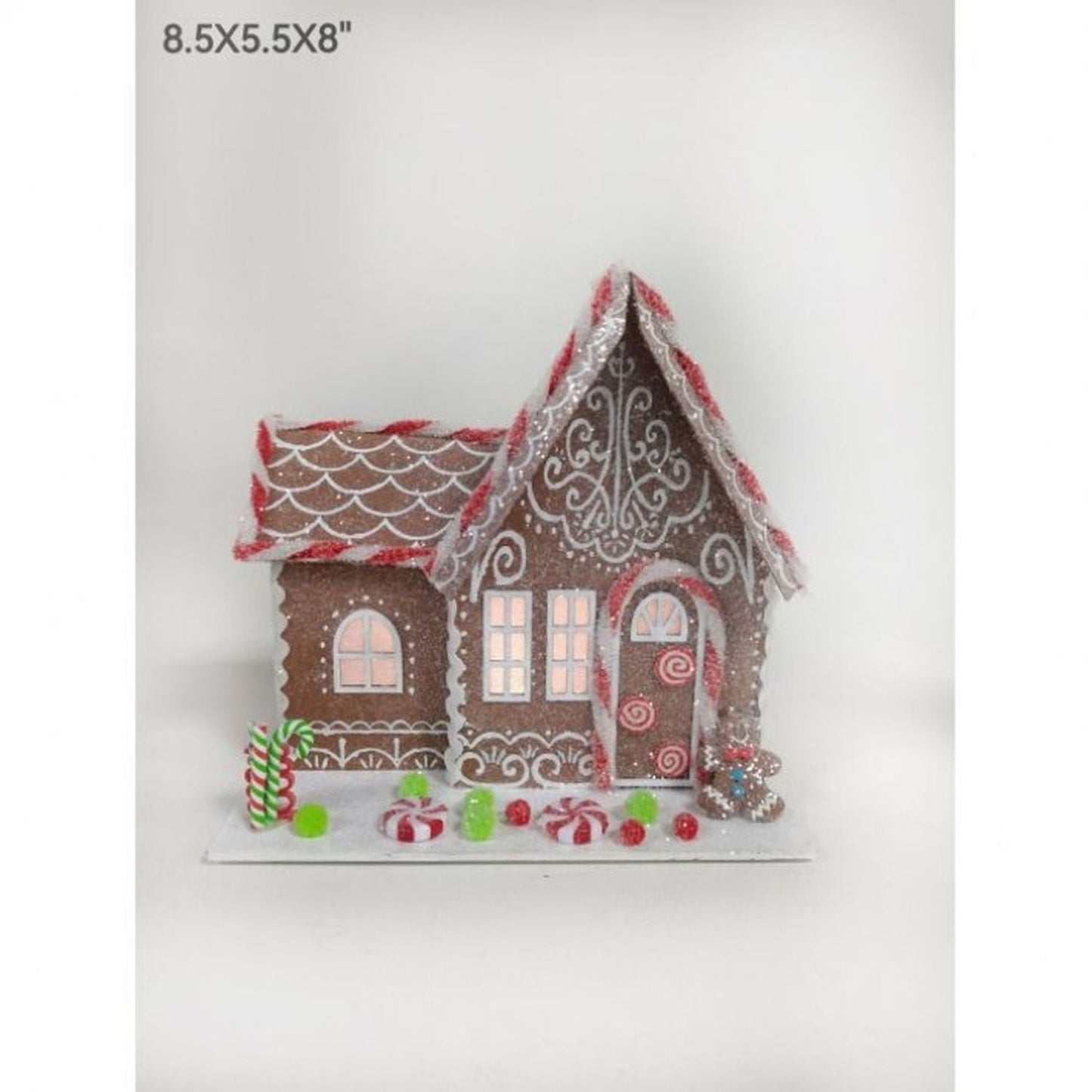 Regency International 8.5" Led/Bty Tmr Crdbrd Candy House