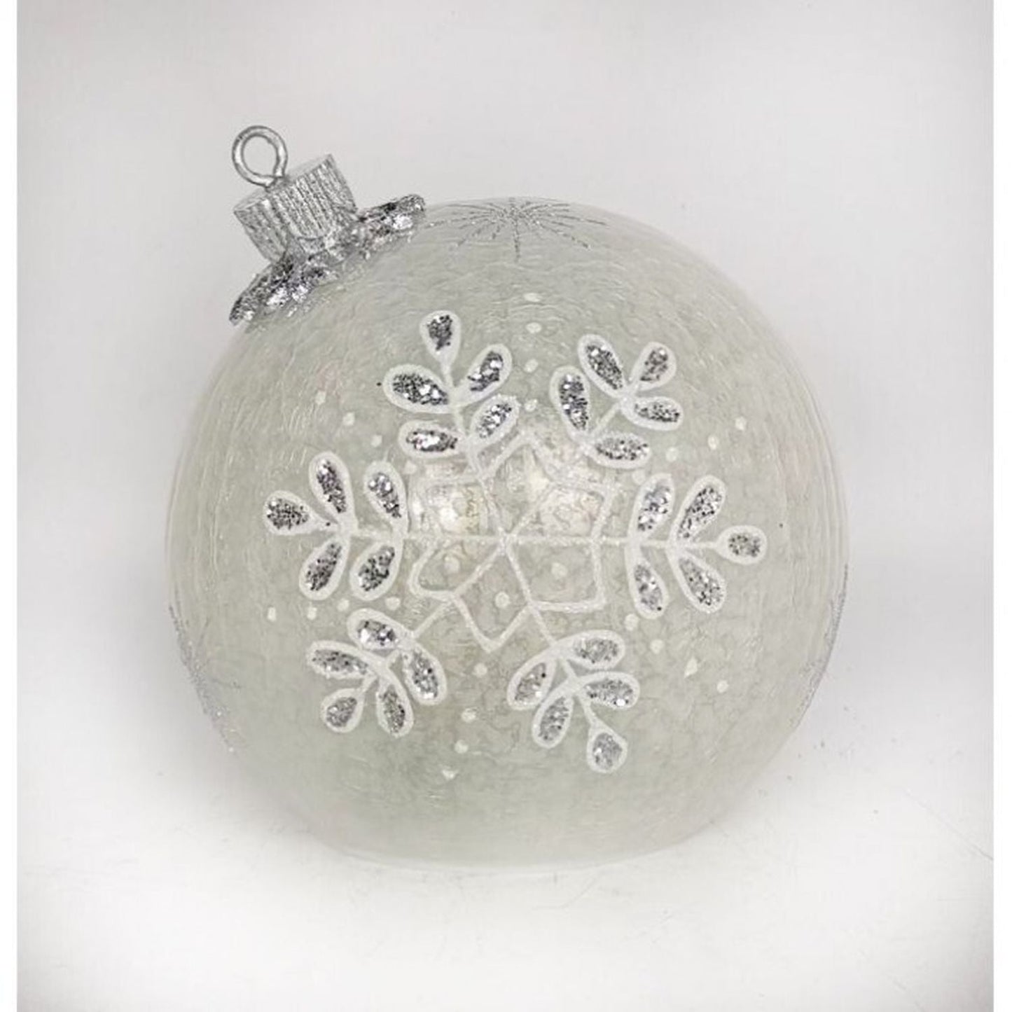 Regency International 6" Led/Bty Tmr Gls Snowflake Tbl Pc Ornament