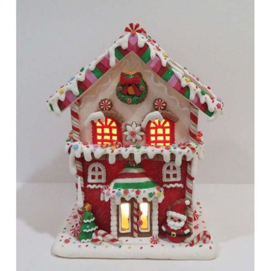 Regency International 12" Led/Bty Tmr Santa'S Lighted Candy House