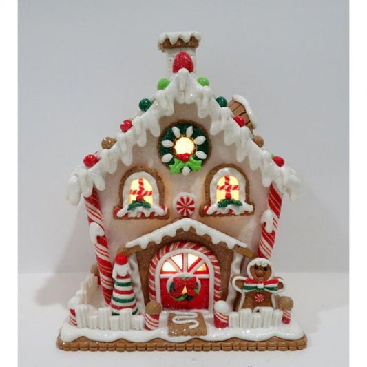 Regency International 11" Led/Bty Tmr Xmas Candy Lighted House