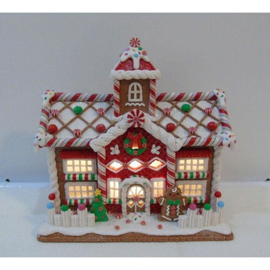 Regency International 9.5"Led/Bty Tmr Iced Roof Candyhouse