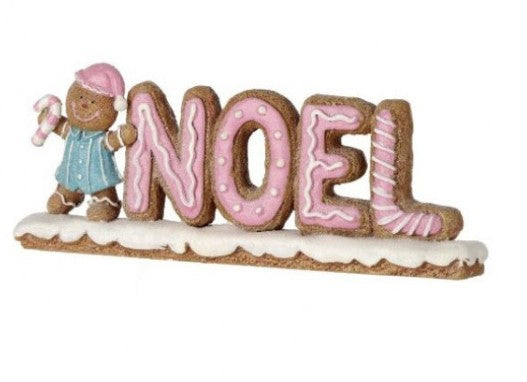 Santa's Sweet Shoppe Collection 8" Resin "Noel" Candy Table Piece - Pink