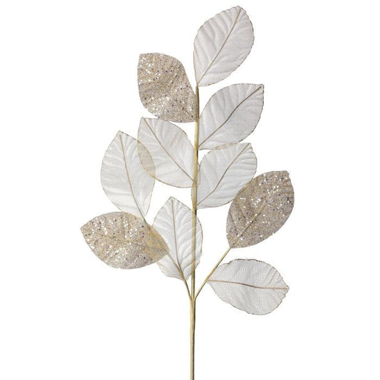 29" SHEER W/GLITTER MAGNOLIA SPRAY CREAM