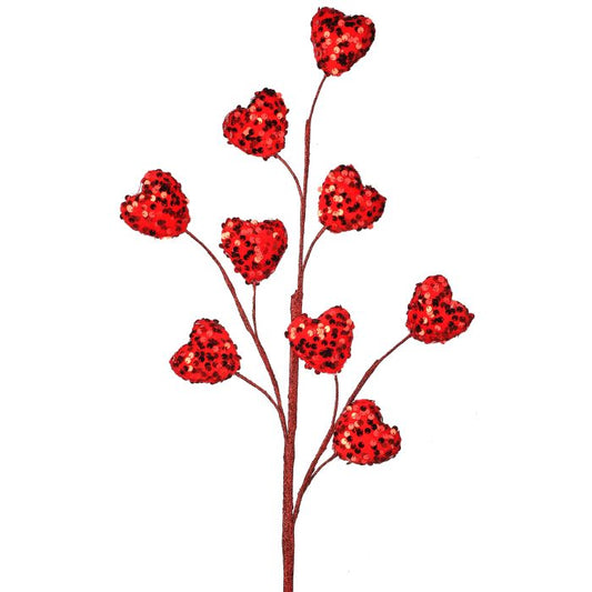 28" SEQUIN HEARTS SPRAY