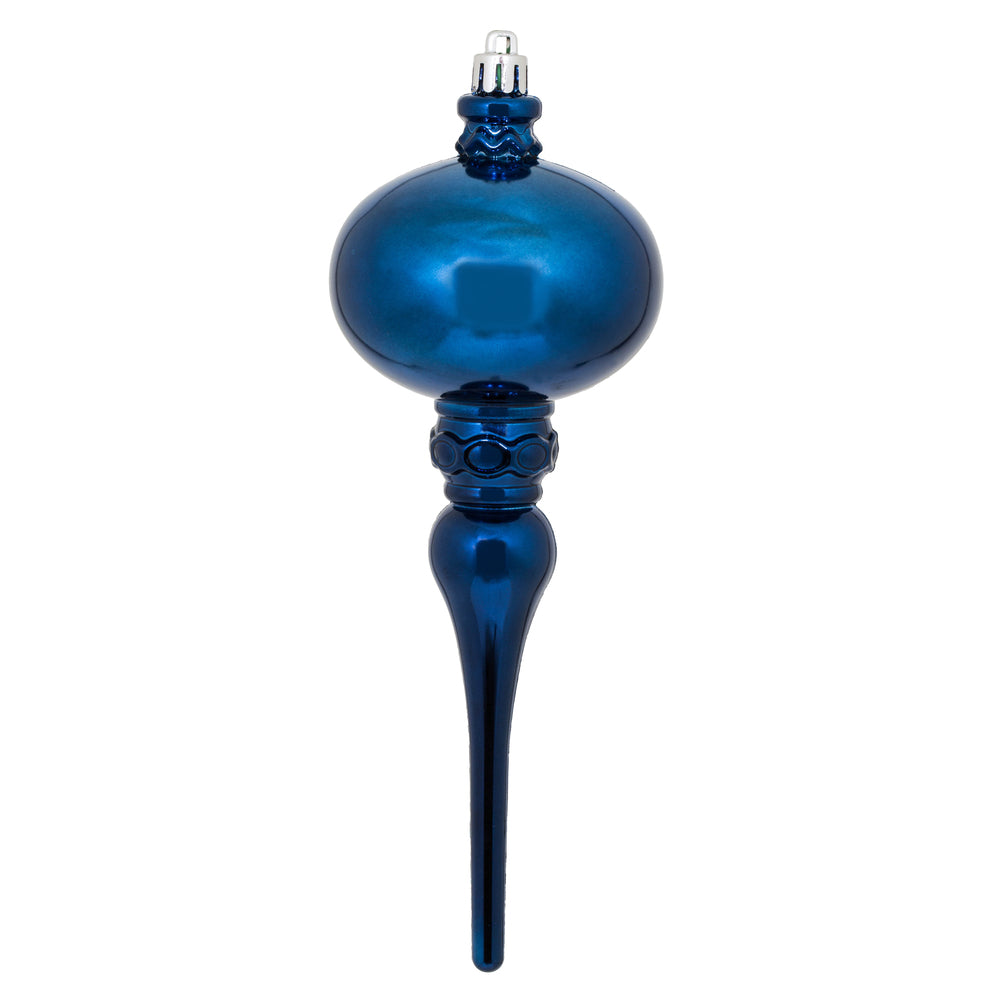 8" Midnight Blue Shiny Finial Ornament