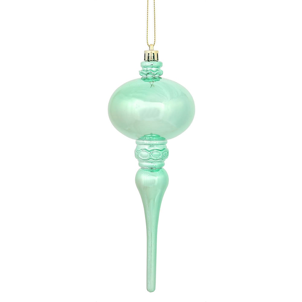 8" Seafoam Shiny Finial Ornament