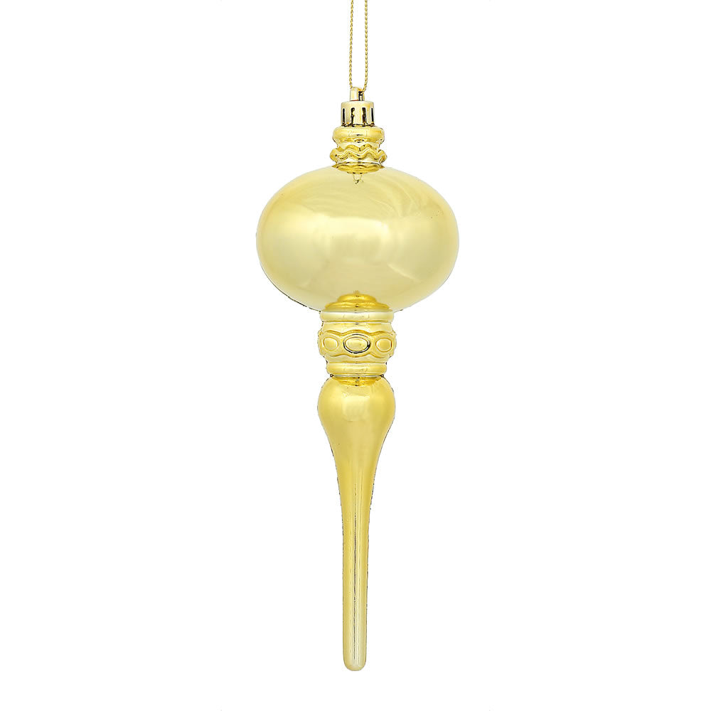 8" Gold Shiny Finial Ornament