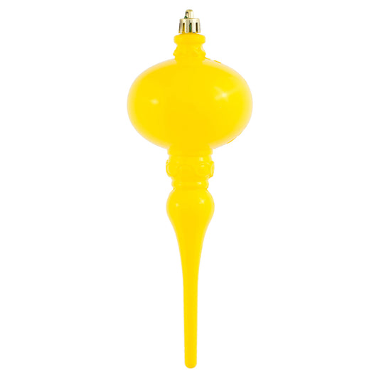 8" Yellow Shiny Finial Ornament