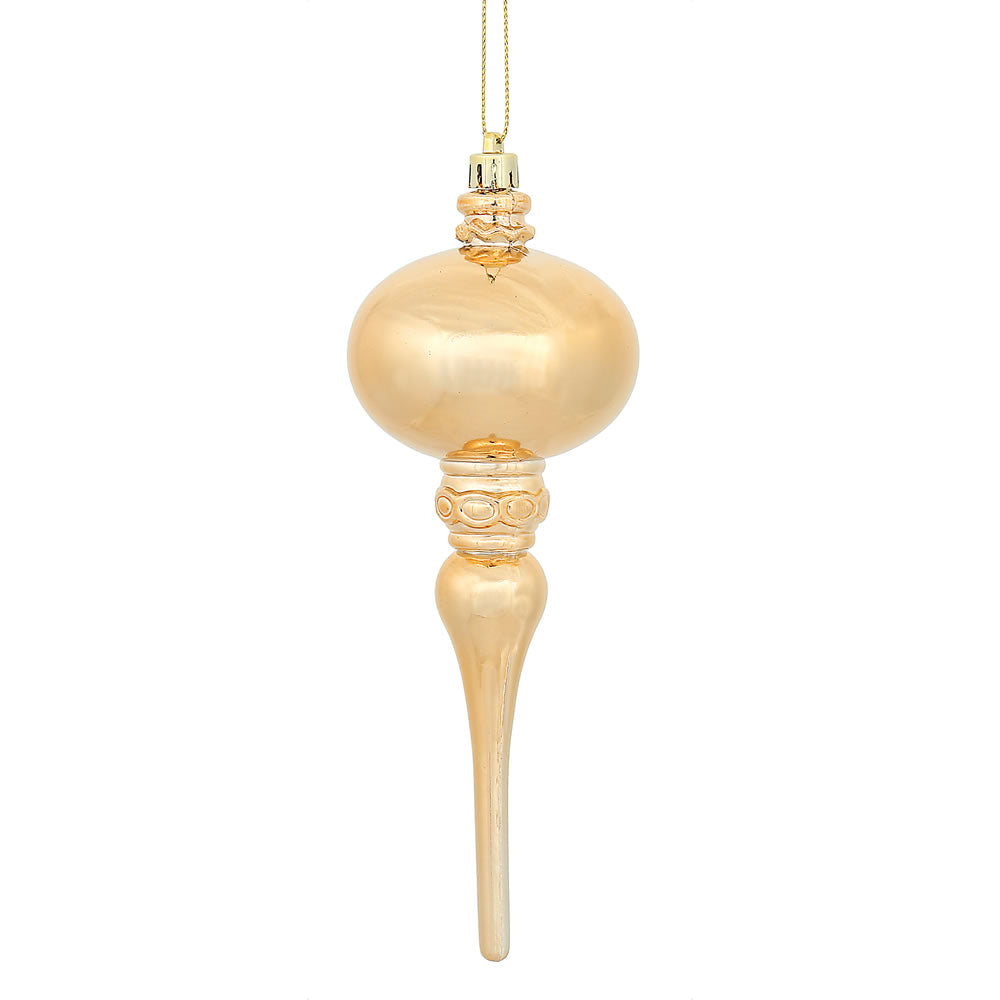 8" Café Latte Shiny Finial Ornament