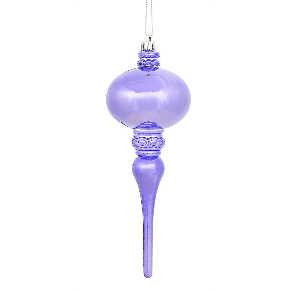 8" Lavender Shiny Finial Ornament