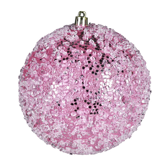 4.75" Pink Glitter Ball Ornament