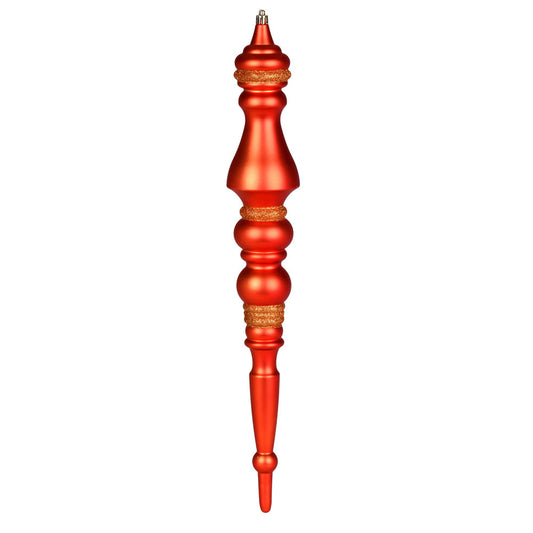 20" Burnish Orange Matte Finial