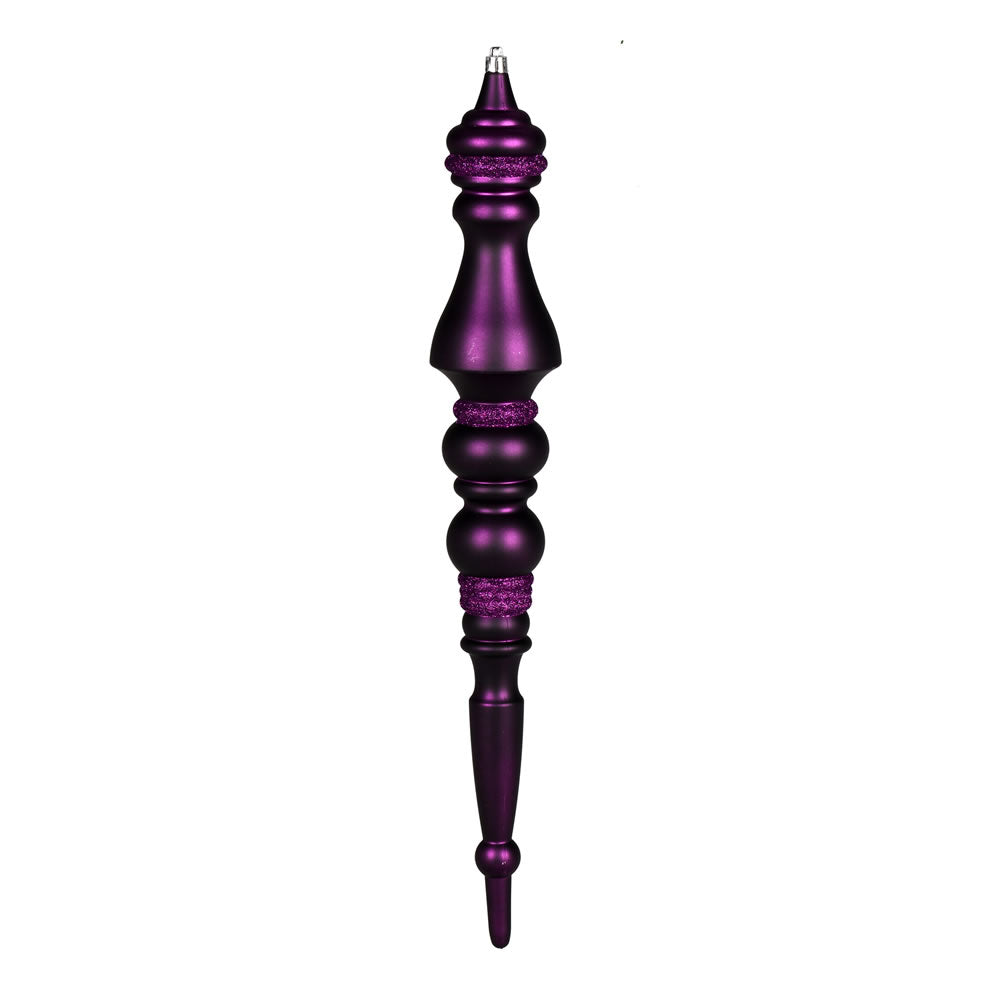 20" Plum Matte Finial Ornament