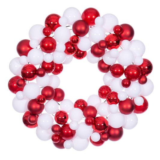 Candy Cane Lane -  24" Red/White Ball Wreath