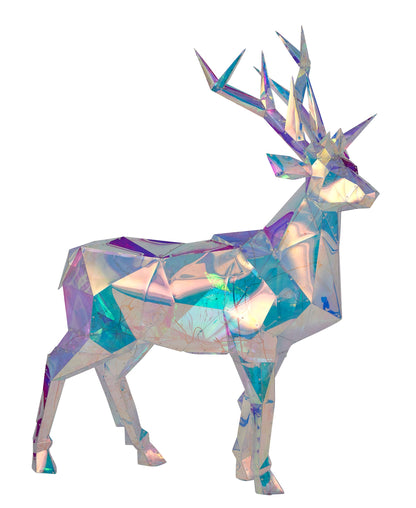 Iridescent Christmas Deer 57", LED lights