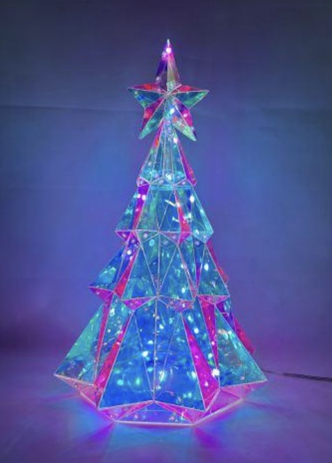 Iridescent Diamond Christmas Tree 19", LED lights