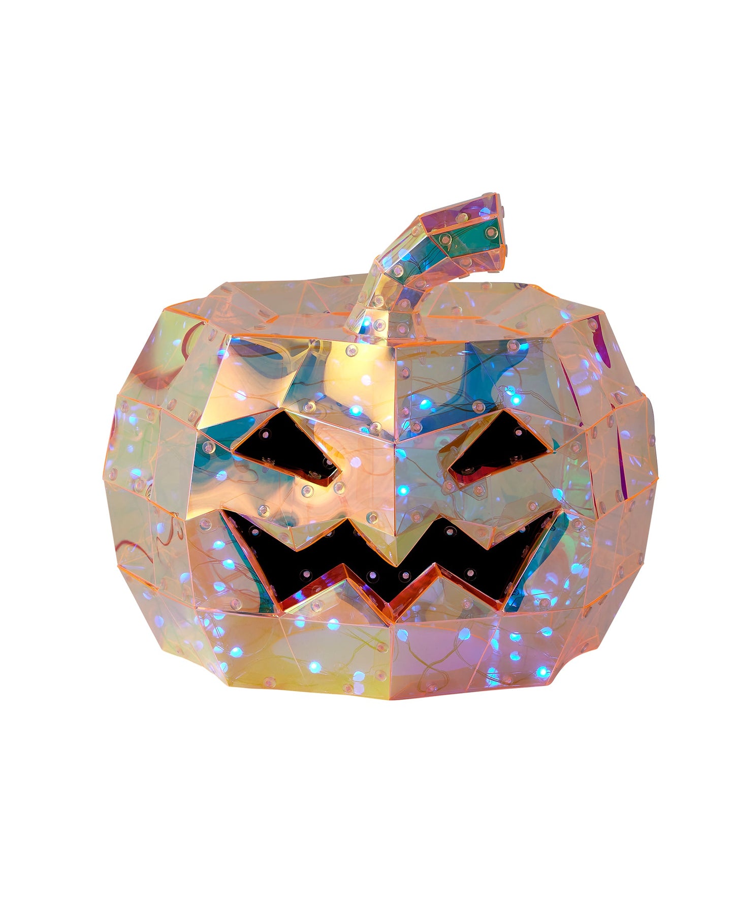 Iridescent Halloween Pumpkin 8", LED lights