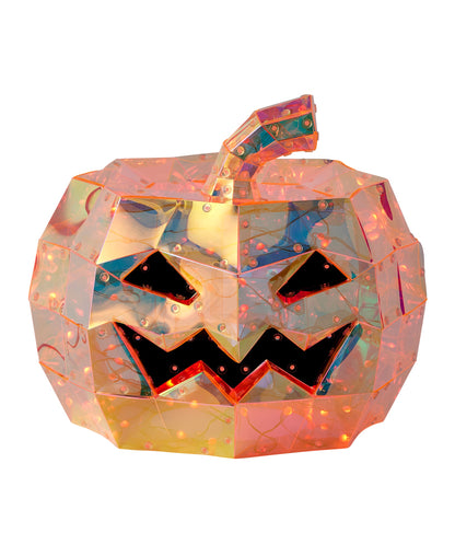 Iridescent Halloween Pumpkin 8", LED lights