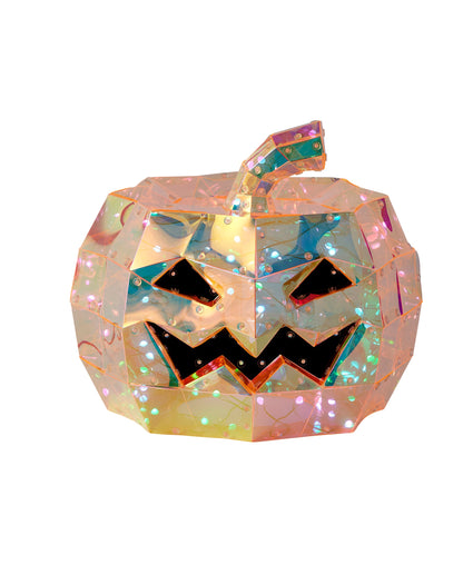 Iridescent Halloween Pumpkin 8", LED lights