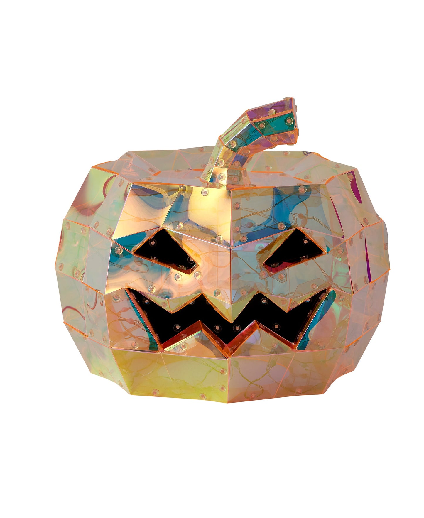 Iridescent Halloween Pumpkin 8", LED lights