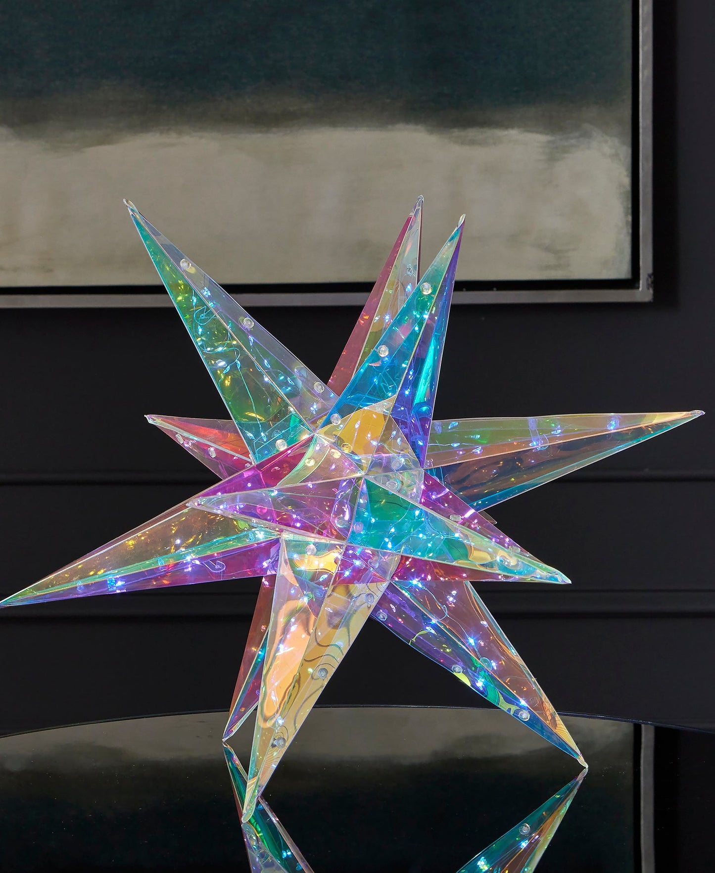 Iridescent Christmas Explosion Star 16", LED lights