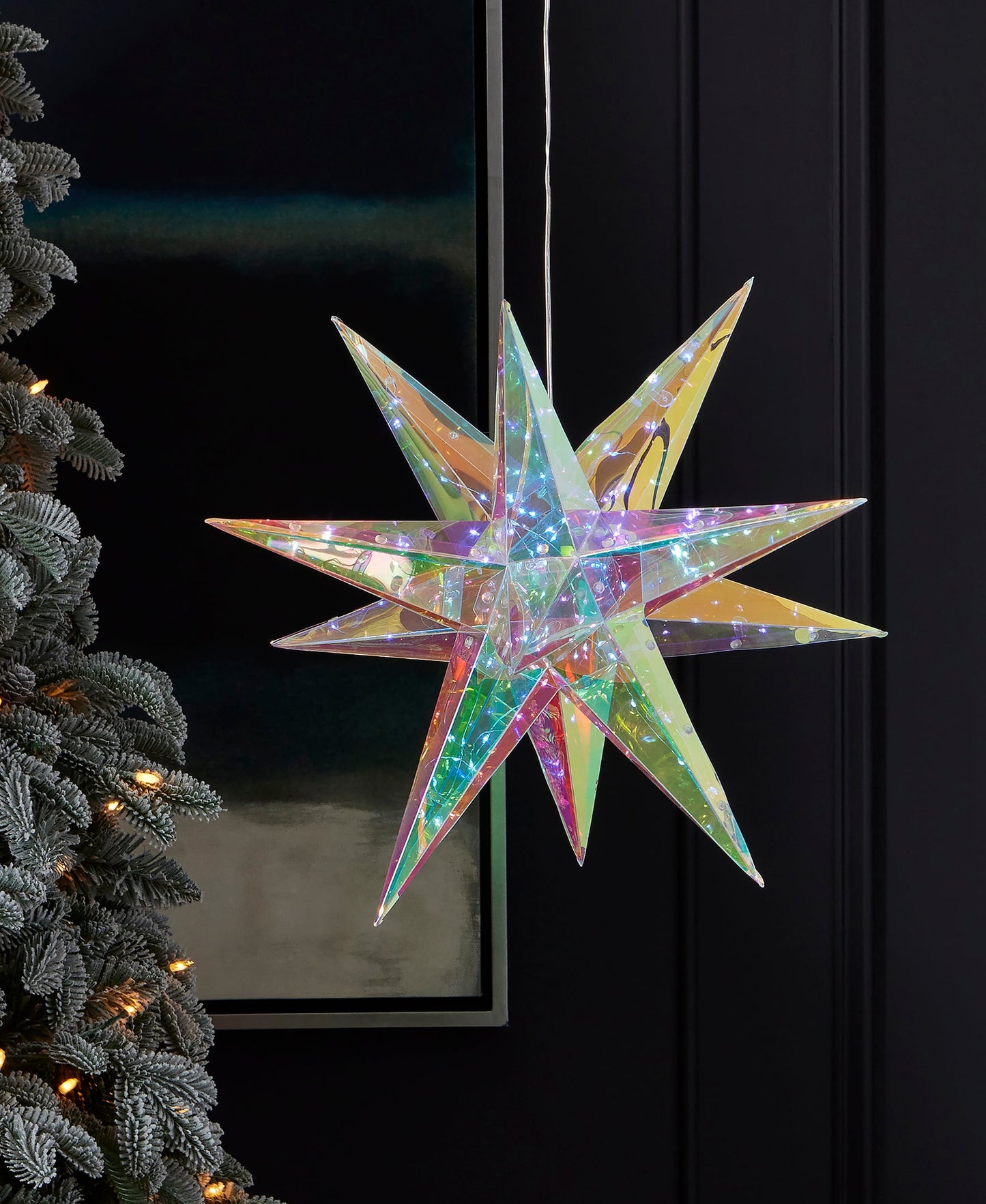 Iridescent Christmas Explosion Star 16", LED lights