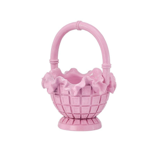7.5" Resin Pink Easter Basket
