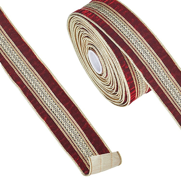 Raz Imports 2022 2.5" X 10 Yards Velvet With Braid Wired Ribbon