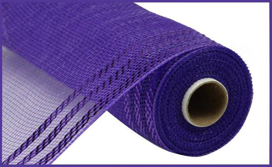 10"X10YD BORDER STRIPE METALLIC MESH PURPLE W/PURPLE FOIL