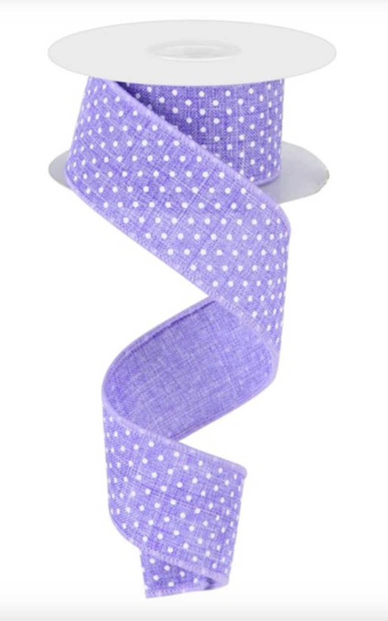 1.5" x 10yd Raised Swiss Dots On Royal Purple