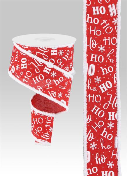 2.5"X10YD HO HO HO W/DRIFT RED/WHITE