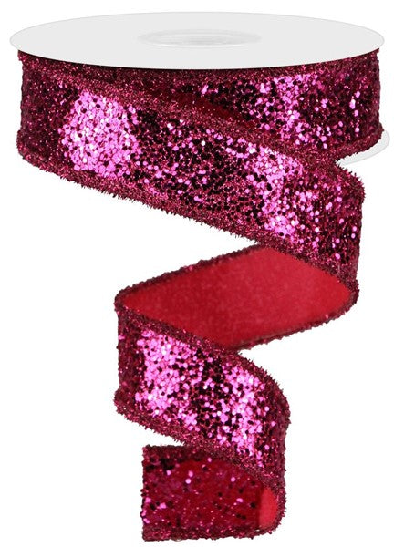 1.5"X10YD LARGE GLITTER FUCHSIA