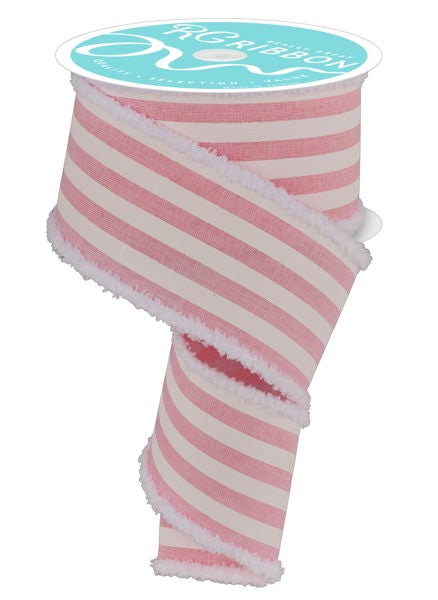 2.5"X10YD VERTICAL STRIPE/DRIFT LT PINK/WHITE