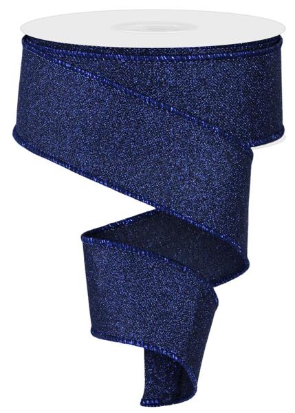 1.5"X10YD FINE GLITTER ON ROYAL NAVY BLUE
