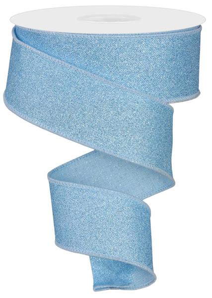 1.5"X10YD FINE GLITTER ON ROYAL PALE BLUE