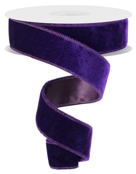 1.5"X10YD DELUXE VELVET/SATIN BACKING PURPLE