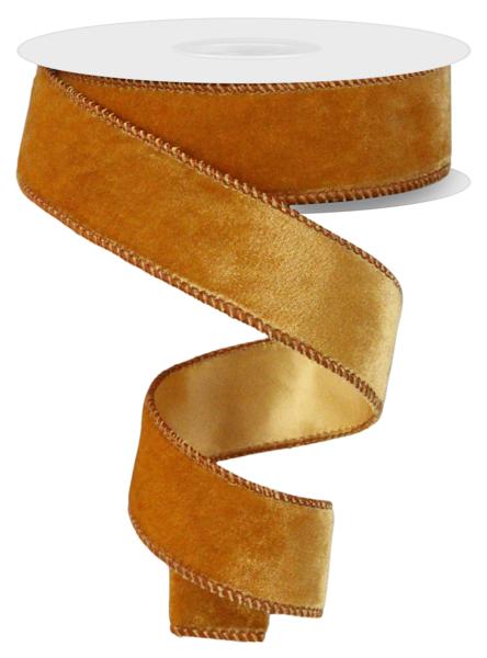 1.5"X10YD DELUXE VELVET/SATIN BACKING ANTIQUE GOLD