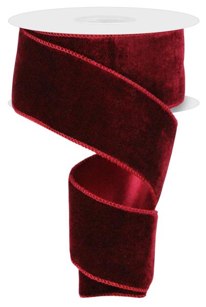 2.5"X10YD DELUXE VELVET/SATIN BACKING BURGUNDY