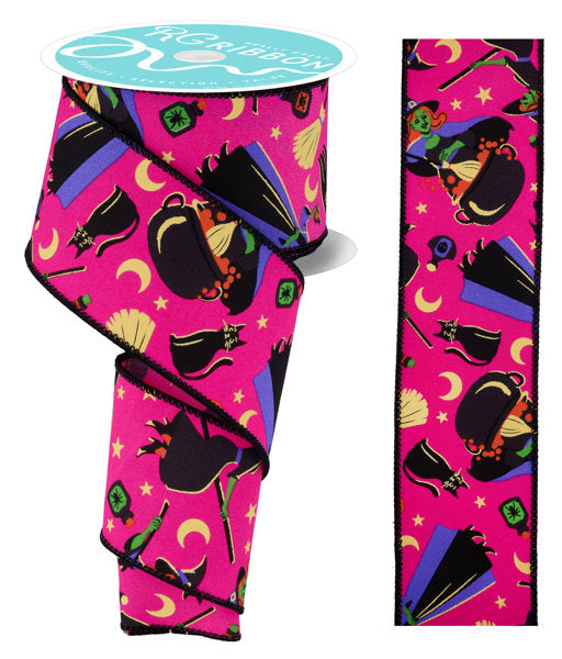 2.5"X10YD VINTAGE WITCH HOT PINK/MULTI